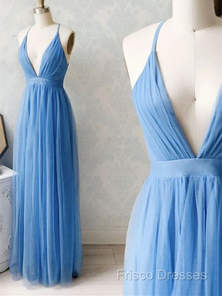 A-Line V Neck Chiffon Long Formal Prom Dress Formal Dress Bridesmaid Dress