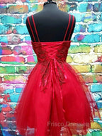 A Line V Neck Dark Red Lace Formal Prom Dress, Dark Red Lace Formal Homecoming Dress