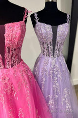 A Line V Neck Lace Long Prom Dress Formal Graduation Evening Dress