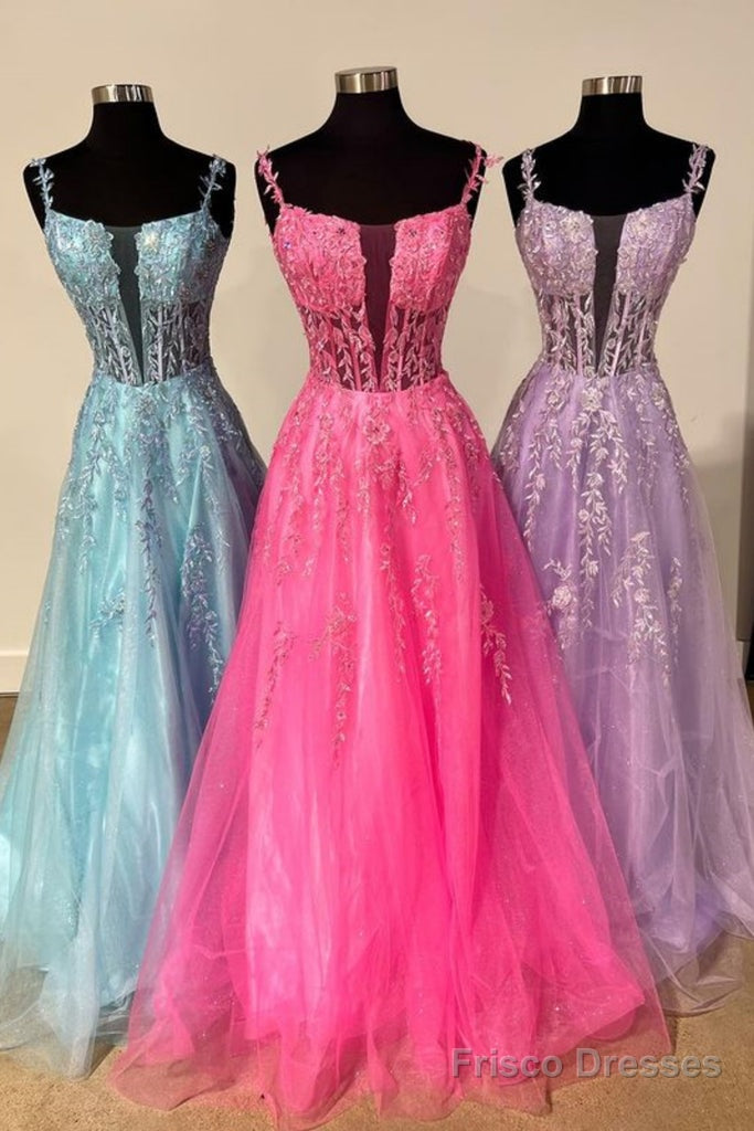 A Line V Neck Lace Long Prom Dress Formal Graduation Evening Dress Main image