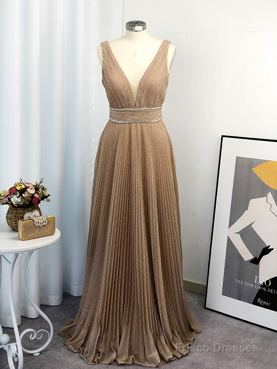 A-line V-neck Ruffles Floor-Length Dress Main image