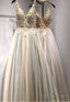 A Line V Neck Tulle Lace Prom Dress Formal Dress