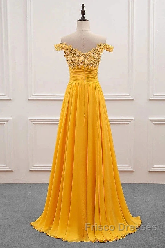 A-Line Wedding Guest Dress Floral Dress Formal Prom Sweep / Brush Train Sleeveless Off Shoulder Chiffon With Appliques