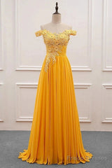 A-Line Wedding Guest Dresses Floral Dress Prom Sweep / Brush Train Sleeveless Off Shoulder Chiffon With Appliques
