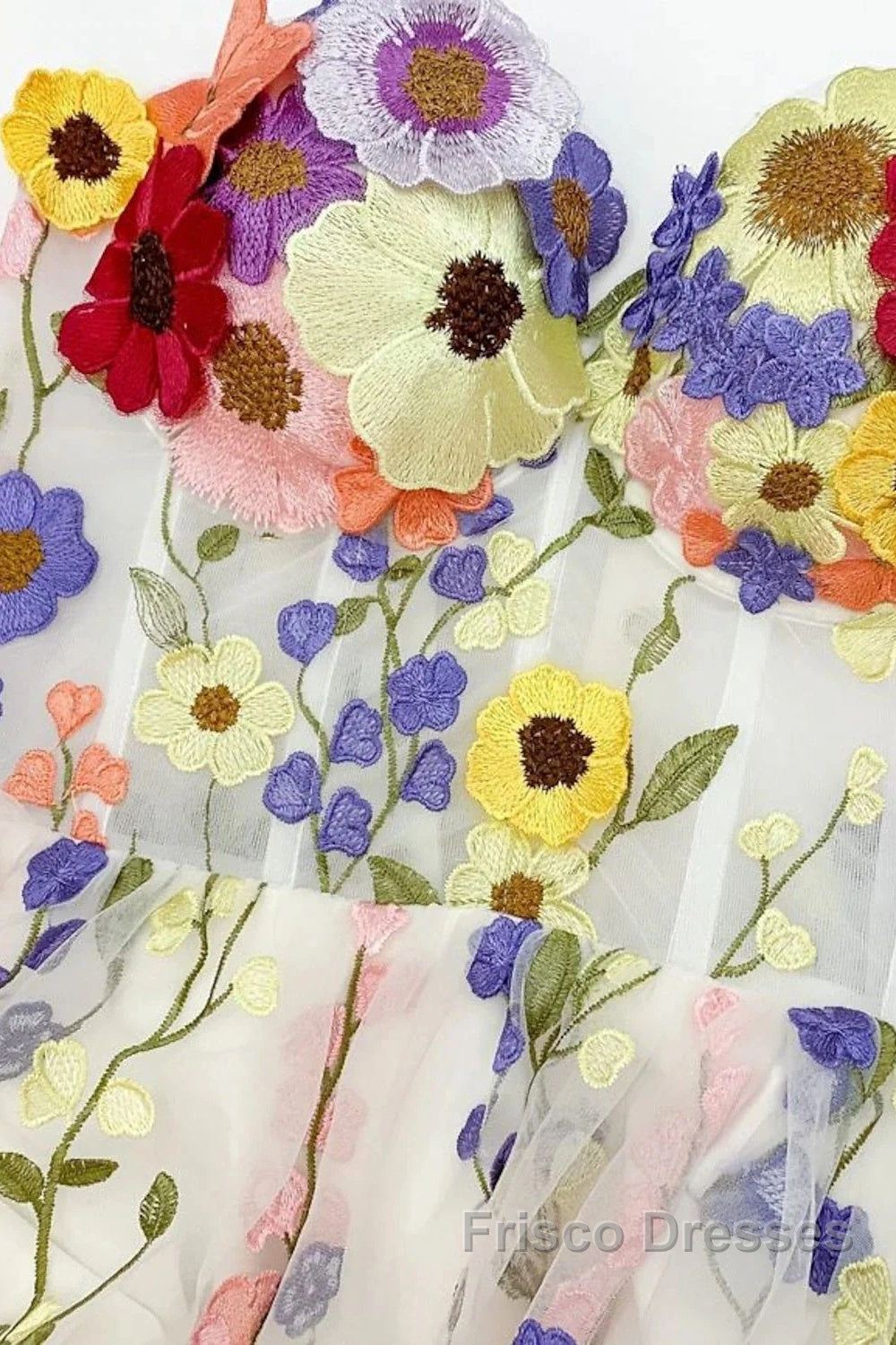 A-Line Wedding Guest Dress Floral Dress Wedding Guest Floor Length Sleeveless Illusion Neck Wednesday Addams Family Cotton Backless With Embroidery Appliques