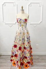 A-Line Wedding Guest Dresses Floral Dress Wedding Guest Floor Length Sleeveless Illusion Neck Wednesday Addams Family Cotton Backless With Embroidery Appliques