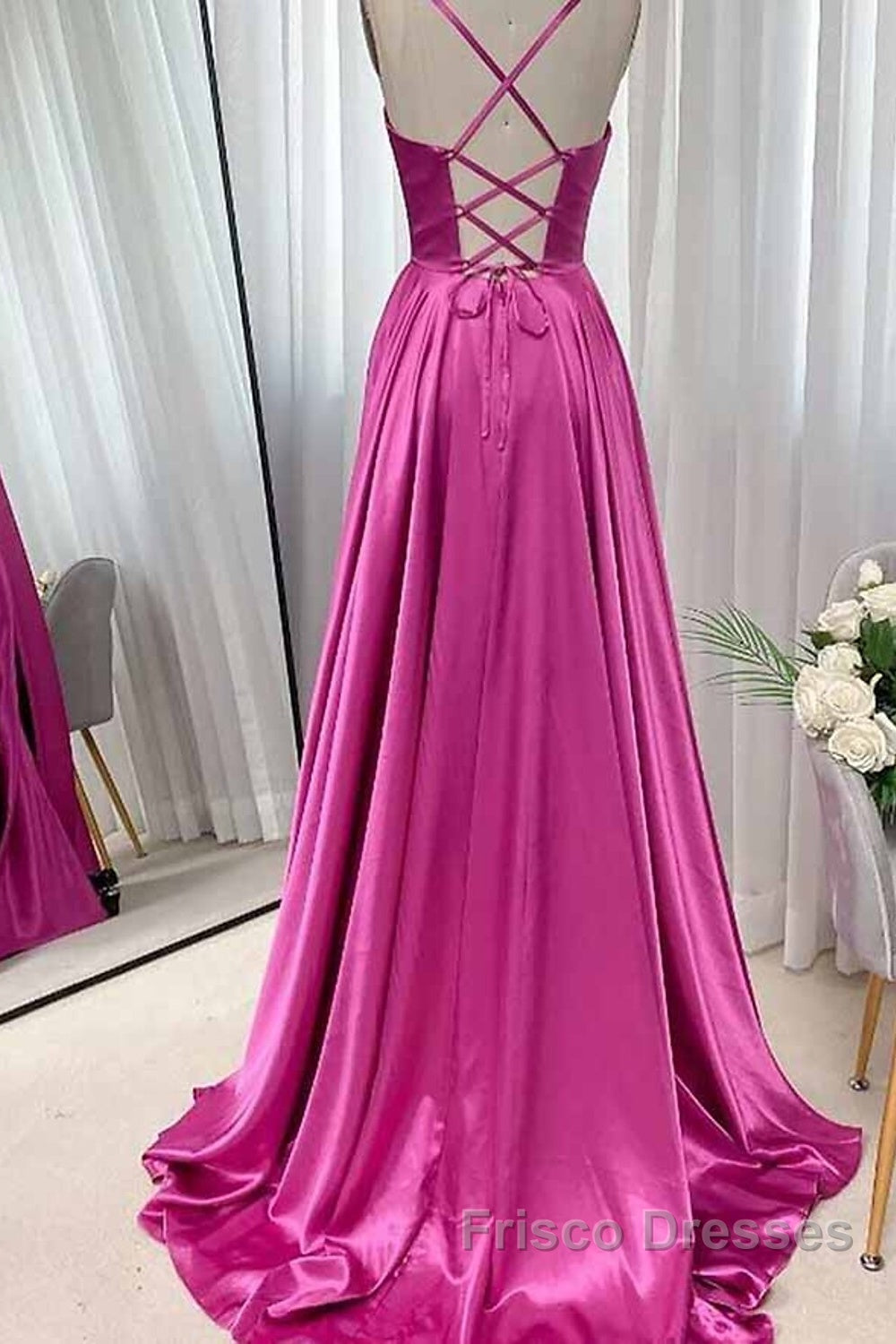 A-Line Wedding Guest Dress Sexy Dress Party Wear Sweep / Brush Train Sleeveless Sweetheart Cotton Backless Crisscross Back With Glitter Ruched Strappy