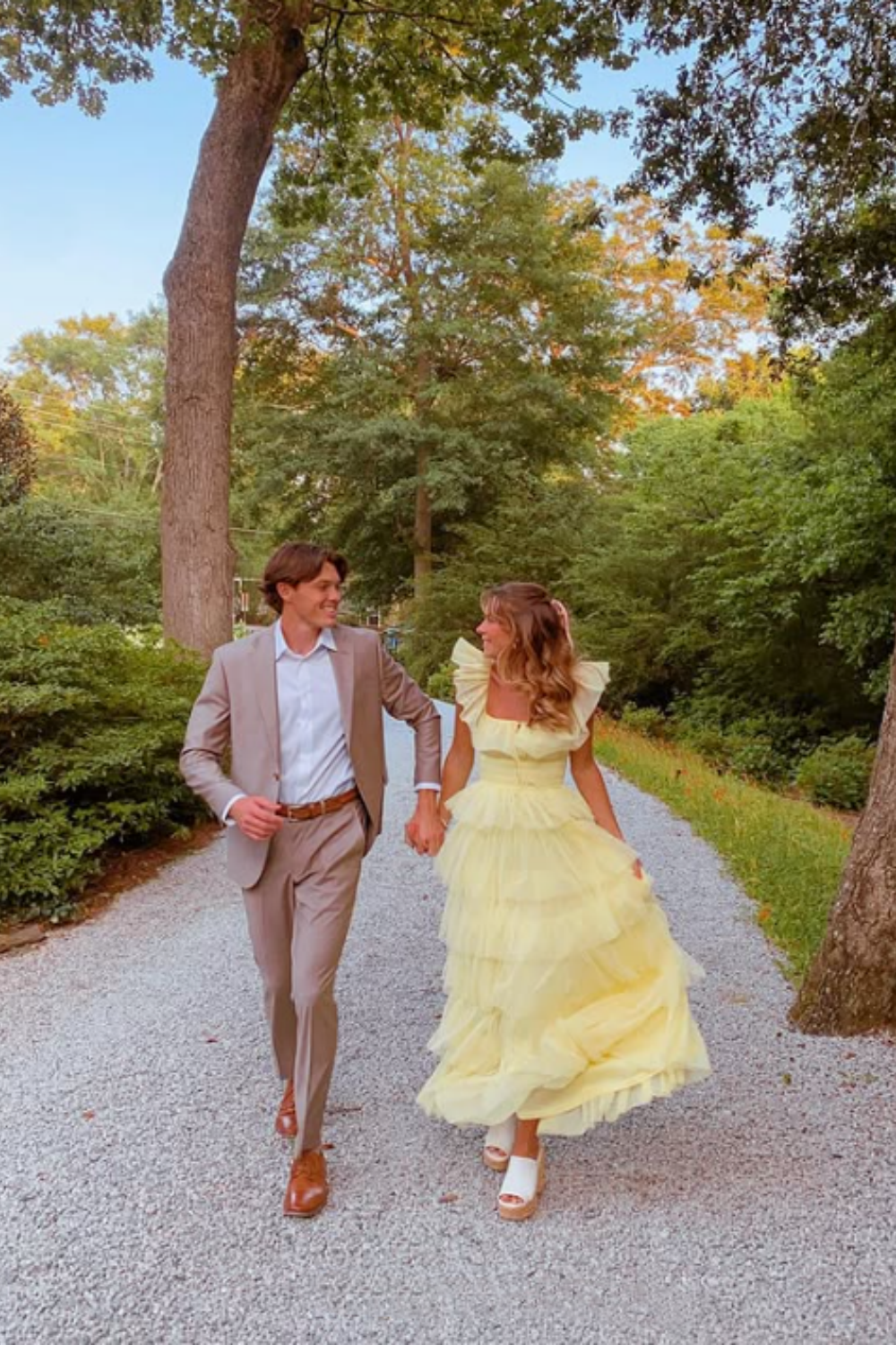 Yellow Fashion Square Neck A-Line Multi-Layered Long Tulle Ball Gown Evening Dress