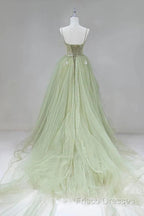 A-Shaped Tight Fitting Corset With Sage Green Chiffon On The Back Long Adult Dress Sage Formal Prom Dress