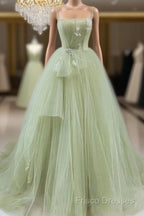 A-Shaped Tight Fitting Corset With Sage Green Chiffon On The Back Long Adult Dress Sage Formal Prom Dress