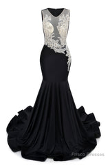 Portrait Trumpet Sweep Train Sleeveless Beading Evening Dress