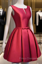 Adorable Cute Wine Red Satin Short Formal Prom Dress , New Party Dress
