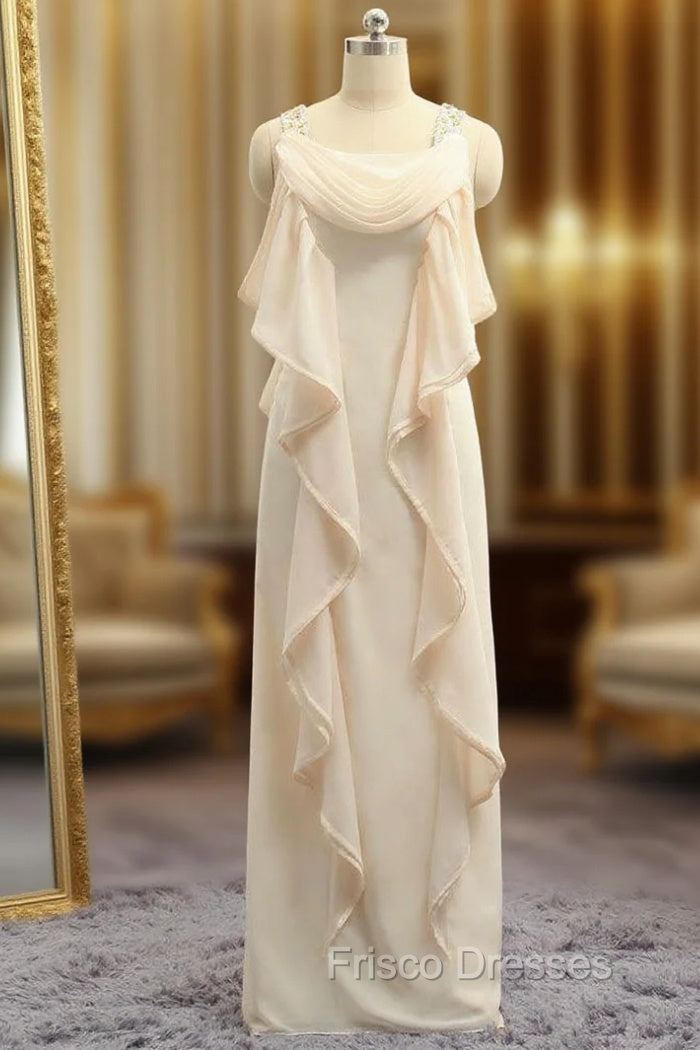 Advanced Mother Of The Bride Dress Sheath Floor Length Chiffon Ruffles Main image