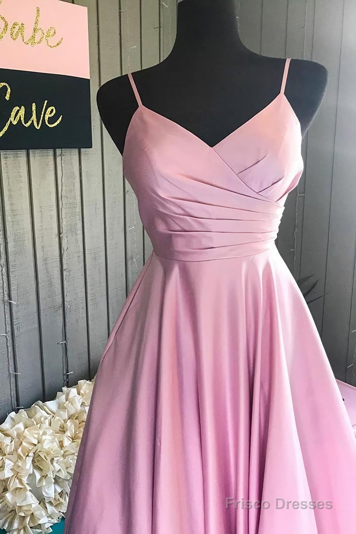 Elegant Pleated A Line Pink Customized Floor Length Long Prom Dress, Ae893 Main image