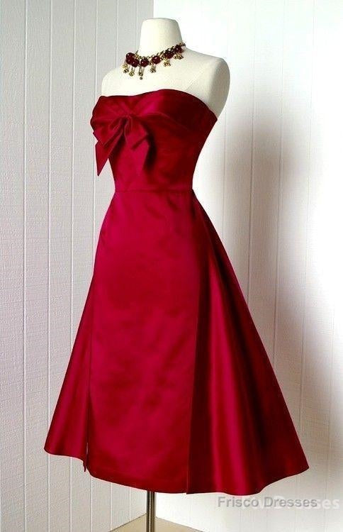 red short prom dress strapless evening dress sexy formal dress Main image