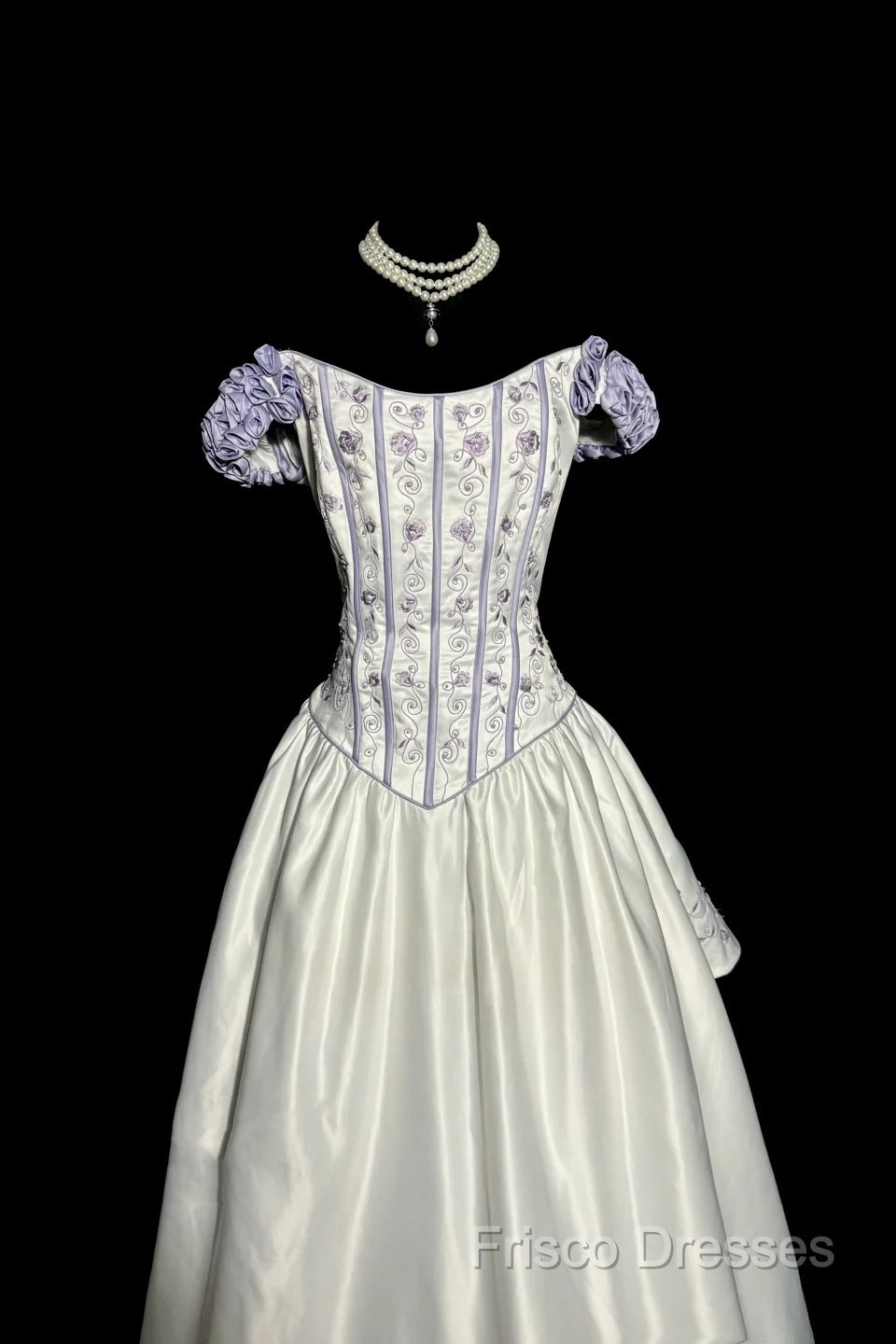 Aesthetic Ball Gown Off The Shoulder White Formal Prom Dress Ruffle Long Party Dress