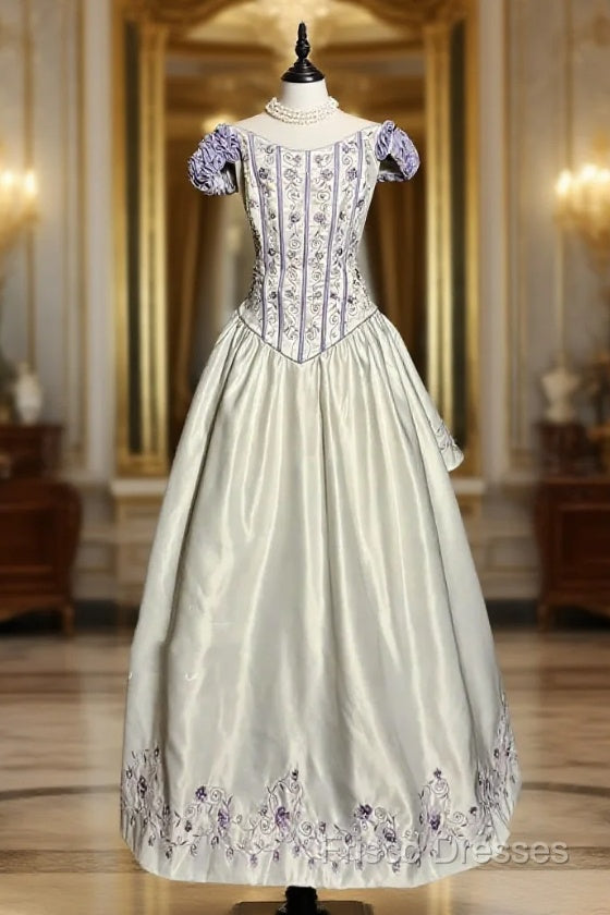 Aesthetic Ball Gown Off The Shoulder White Formal Prom Dress Ruffle Long Party Dress Main image