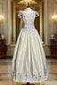 Aesthetic Ball Gown Off The Shoulder White Formal Prom Dress Ruffle Long Party Dress