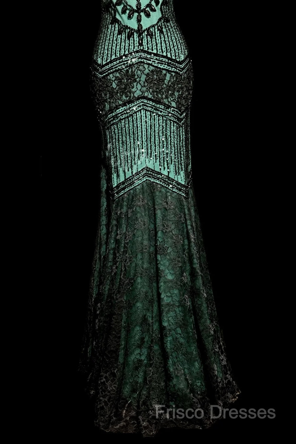 Aesthetic Mermaid Spaghetti Straps Green Formal Prom Dress Long Party Dress Secondary image