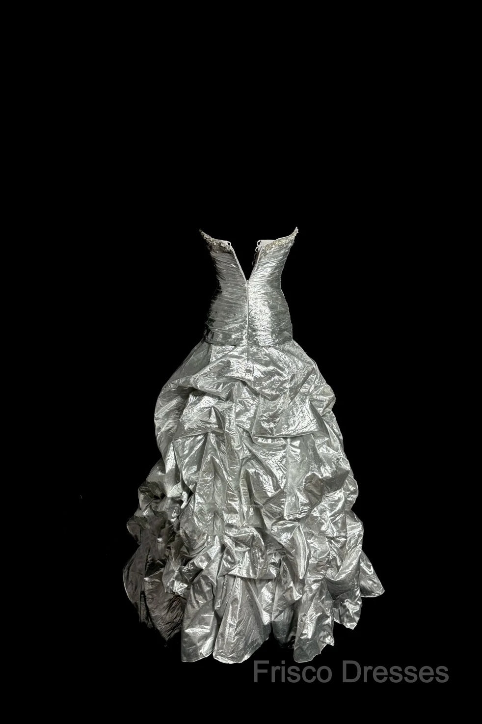 Aesthetic Mermaid Sweetheart Neckline Gray Taffeta Formal Prom Dress Ruffle Long Party Dress Secondary image