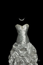 Aesthetic Mermaid Sweetheart Neckline Gray Taffeta Formal Prom Dress Ruffle Long Party Dress
