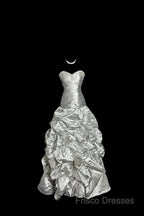 Aesthetic Mermaid Sweetheart Neckline Gray Taffeta Formal Prom Dress Ruffle Long Party Dress