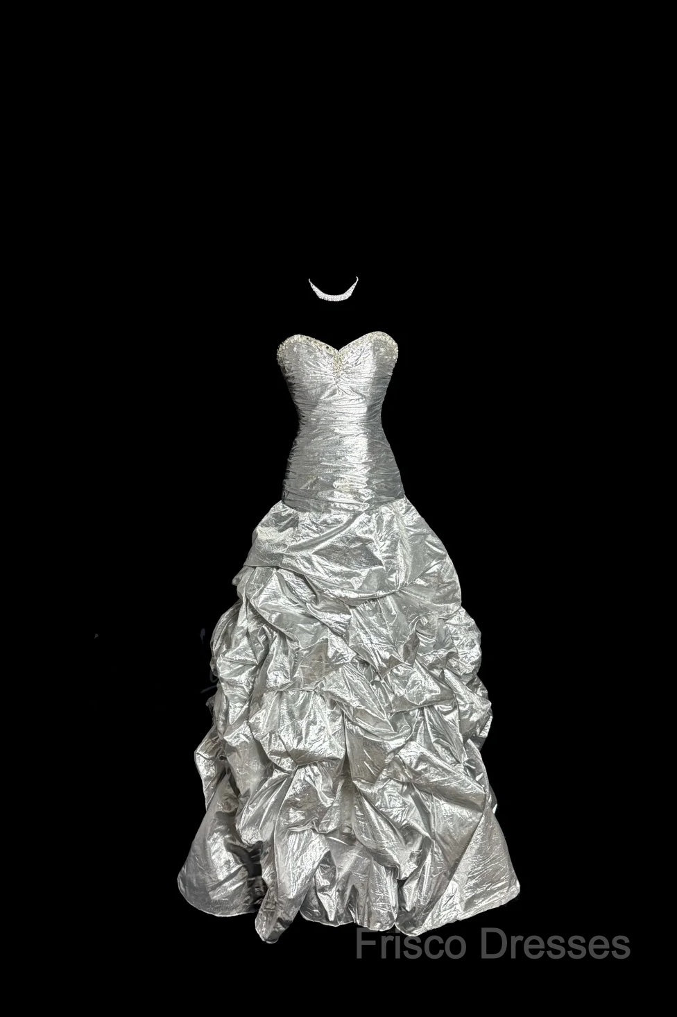 Aesthetic Mermaid Sweetheart Neckline Gray Taffeta Formal Prom Dress Ruffle Long Party Dress