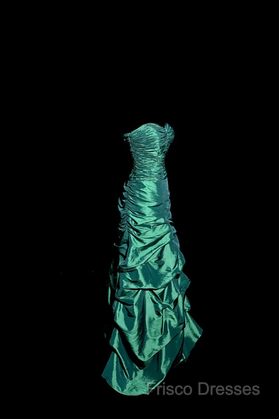 Aesthetic Mermaid Sweetheart Neckline Green Taffeta Formal Prom Dress Ruffle Long Party Dress Secondary image