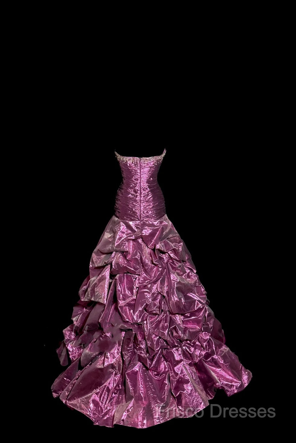 Aesthetic Mermaid Sweetheart Neckline Taffeta Formal Prom Dress Ruffle Long Party Dress Secondary image