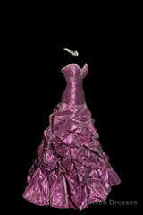 Aesthetic Mermaid Sweetheart Neckline Taffeta Prom Dress Ruffle Long Party Dress