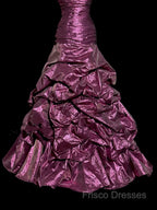Aesthetic Mermaid Sweetheart Neckline Taffeta Formal Prom Dress Ruffle Long Party Dress