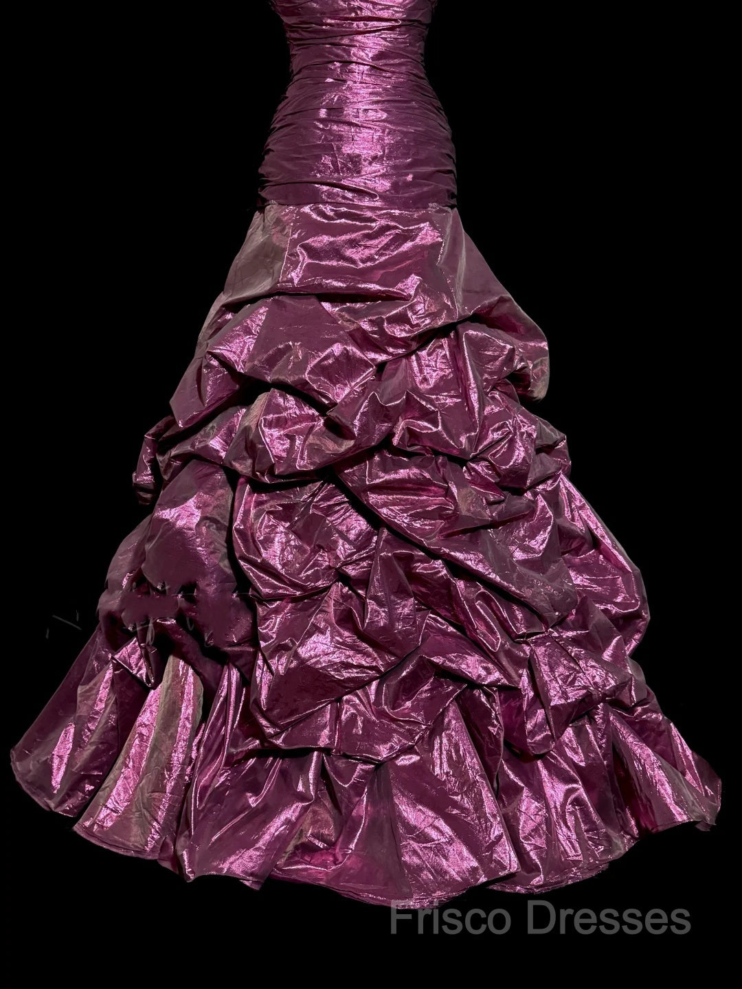 Aesthetic Mermaid Sweetheart Neckline Taffeta Formal Prom Dress Ruffle Long Party Dress