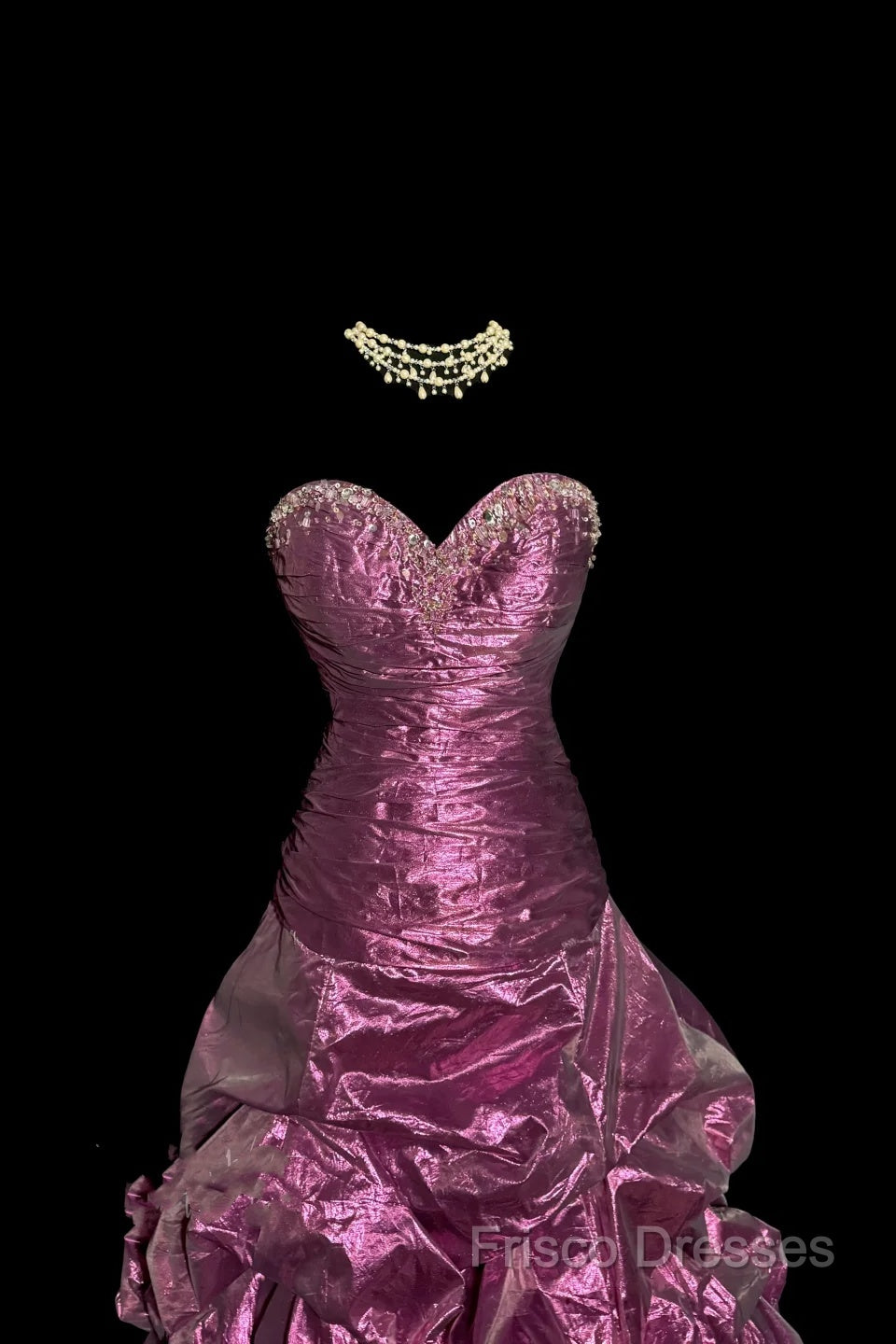 Aesthetic Mermaid Sweetheart Neckline Taffeta Formal Prom Dress Ruffle Long Party Dress