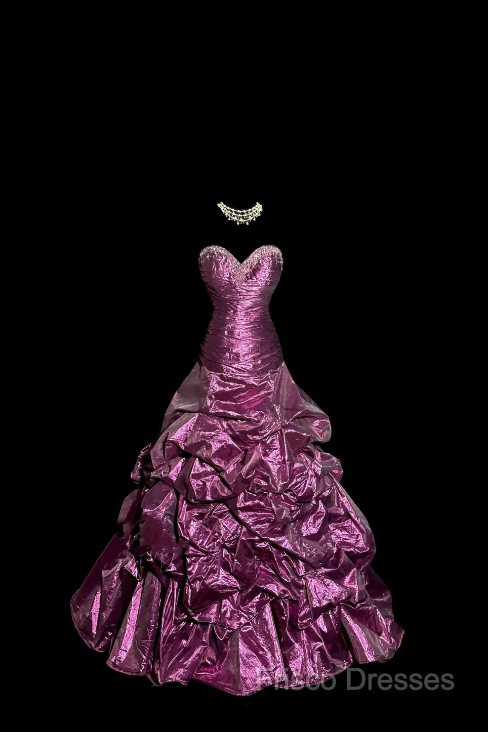 Aesthetic Mermaid Sweetheart Neckline Taffeta Formal Prom Dress Ruffle Long Party Dress
