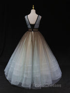 Aline V Neck Tulle Long Formal Prom Dress Tulle Long Formal Graduation Dress