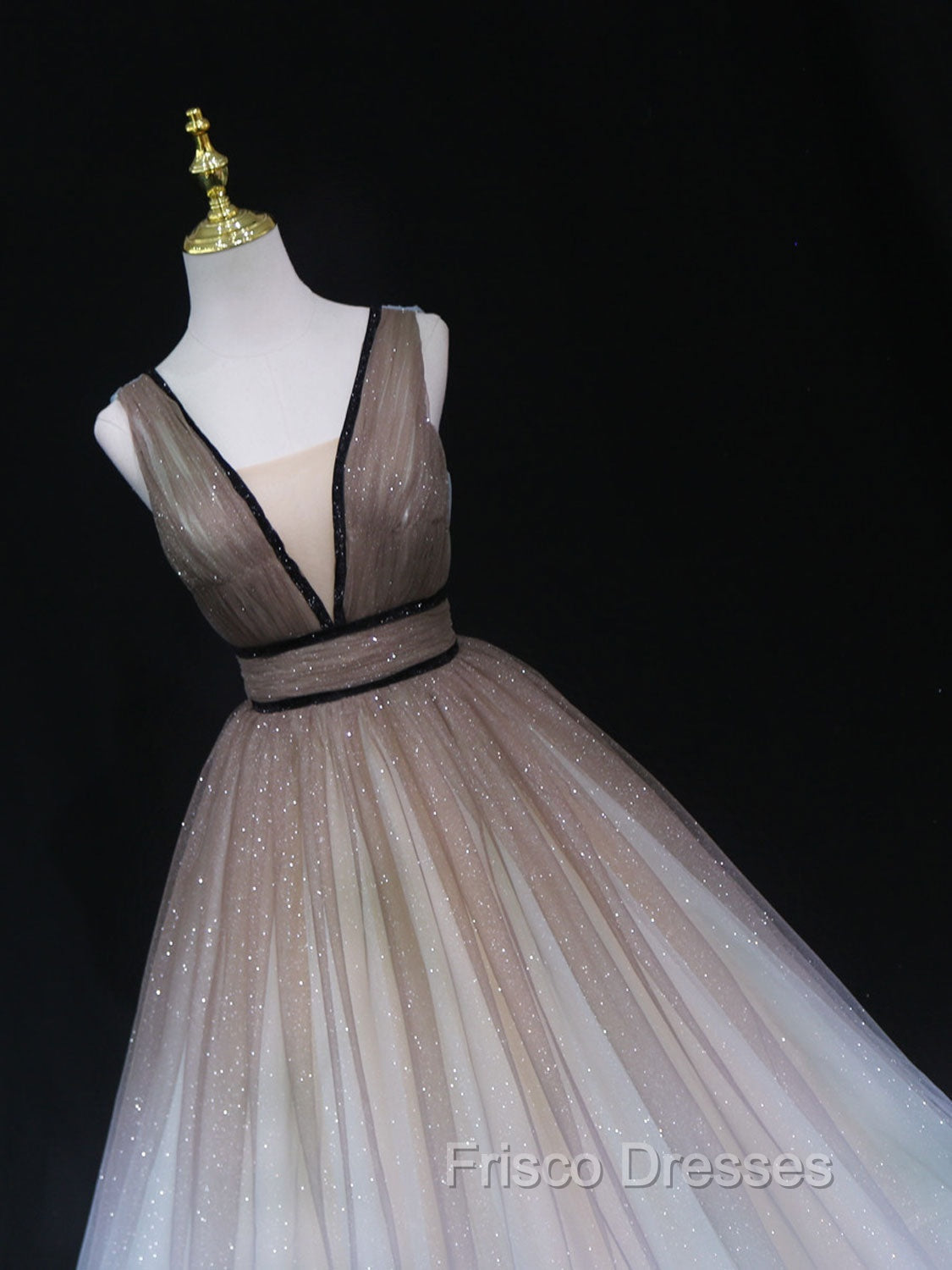 Aline V Neck Tulle Long Formal Prom Dress Tulle Long Formal Graduation Dress