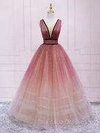 Aline V Neck Tulle Long Formal Prom Dress Tulle Long Formal Graduation Dress