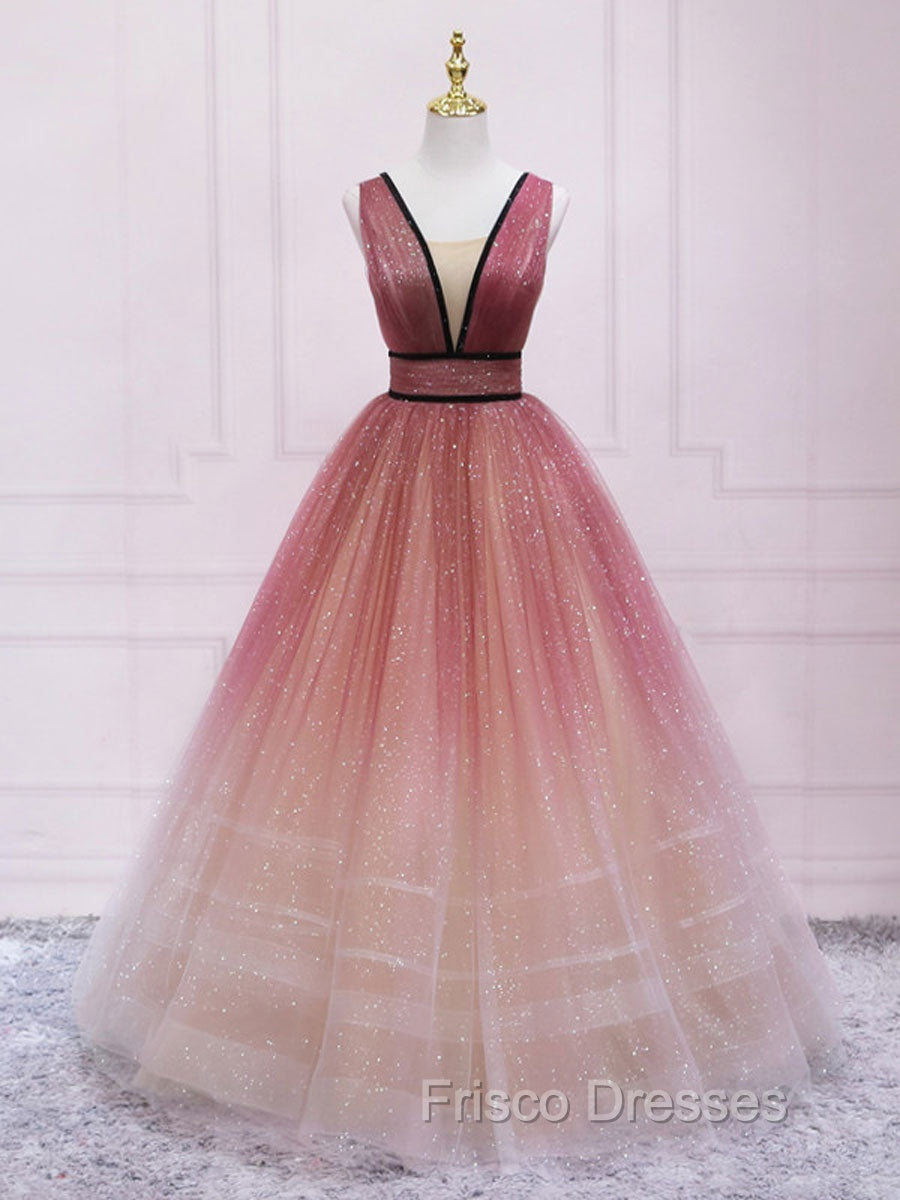Aline V Neck Tulle Long Formal Prom Dress Tulle Long Formal Graduation Dress