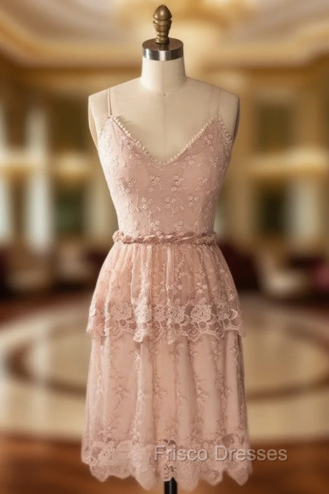 Amazing Backless Homecoming Dress Spaghetti Straps Homecoming Dress