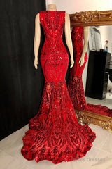 Amazing Sequins Mermaid Prom Dresses Sleeveless V-Neck Online