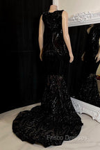 Amazing Sequins Mermaid Formal Prom Dress Sleeveless V-Neck Online