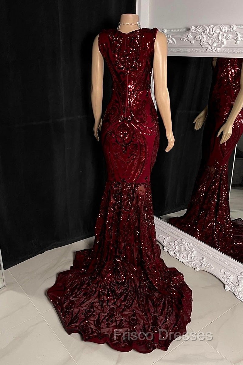 Amazing Sequins Mermaid Formal Prom Dress Sleeveless V-Neck Online