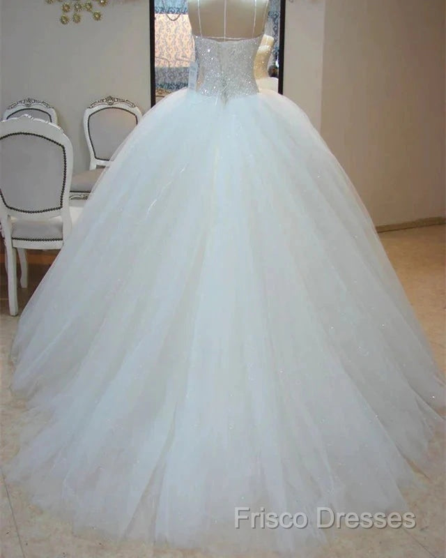 Arabic Sequin Ball Gown Tulle Sweetheart White Wedding Dress Secondary image