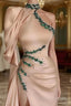 Asymmetrical High Neck Sexy Slit Formal Prom Dress
