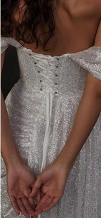 Mermaid Sweep Train Split Front Sequins Luxury Evening Dress