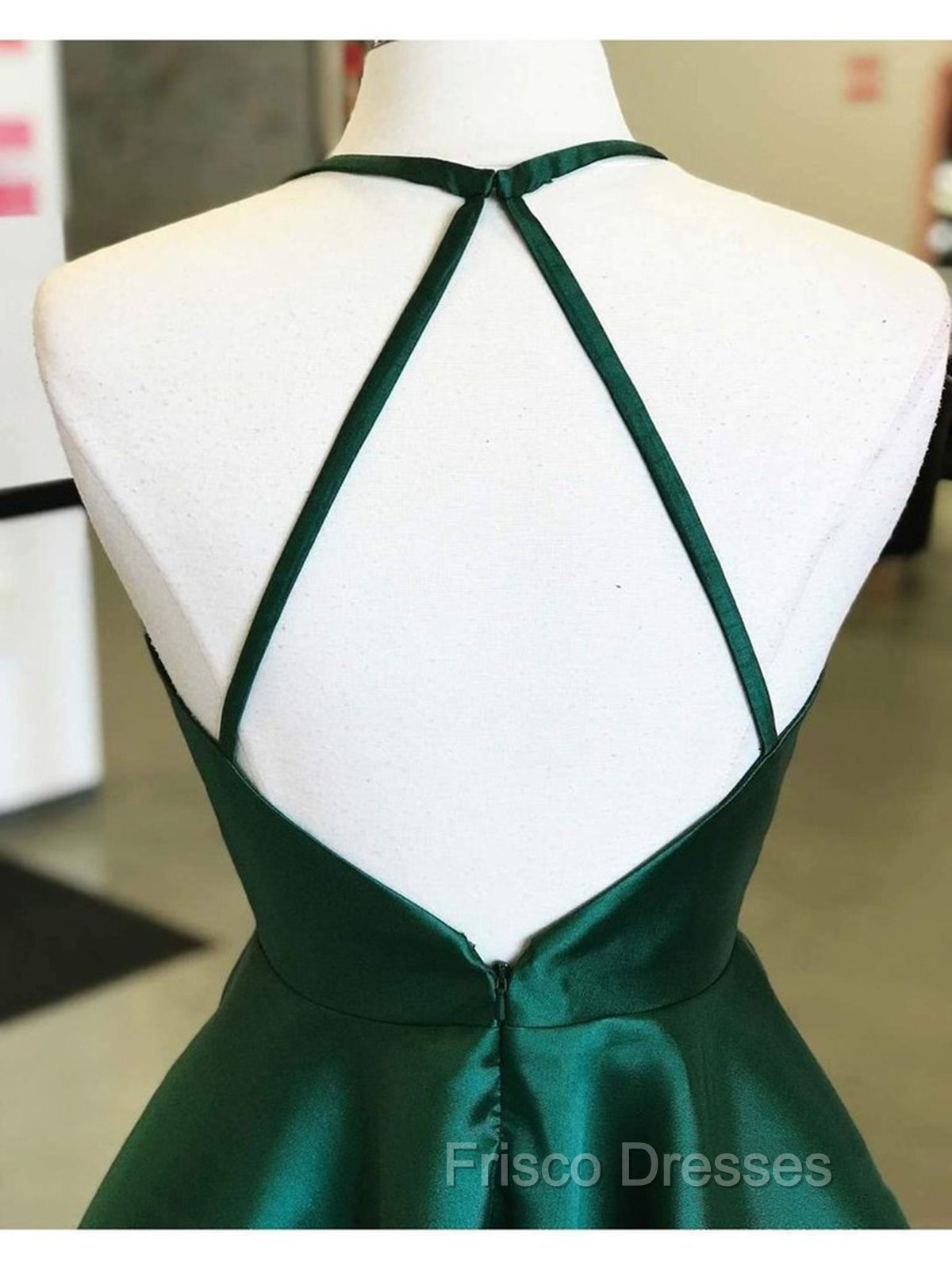 Backless Dark Green Short Formal Prom Dress, Short Dark Green Formal Homecoming Dress Secondary image