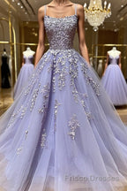 Backless Purple Lace Formal Prom Dresses, Open Back Purple Lace Formal Evening Dresses