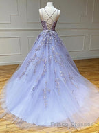 Backless Purple Lace Formal Prom Dresses, Open Back Purple Lace Formal Evening Dresses