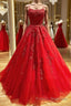 Backless Red Lace Formal Prom Dresses, Red Backless Lace Formal Evening Graduation Dresses