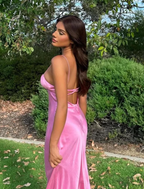 Backless Sapaghetti Straps Long Evening Gown Prom Dress